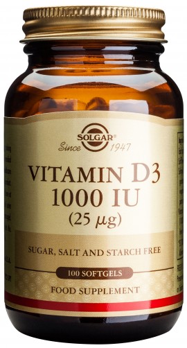 Solgar Vitamin D3 1000IU, 100 Μαλακές Κάψουλες
