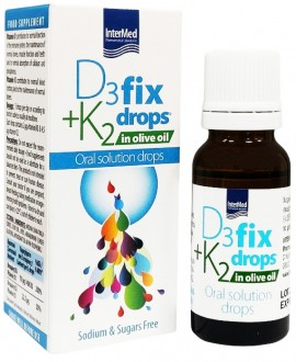 Intermed D3 + K2 Fix Drops in Olive Oil, 12ml