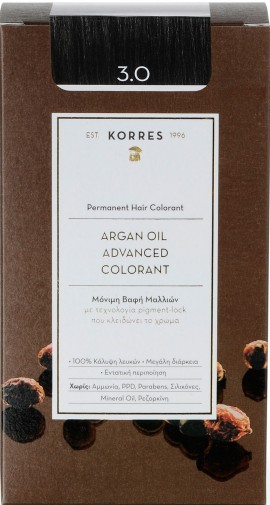 Korres Argan Oil Advanced Colorant 3.0 Καστανό Σκούρο, 50ml