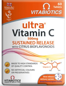 Vitabiotics Ultra Vitamin C Βραδείας Αποδέσμευσης 500mg, 60 Δισκία