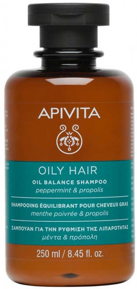 Apivita Oil Balance Σαμπουάν Με Μέντα & Πρόπολη, 250ml