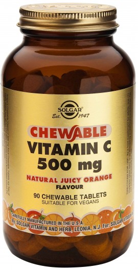 Solgar Vitamin C500mg Chewable Γεύση Πορτοκάλι, 90 Μασώμενες Ταμλέτες