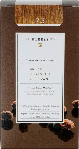 Korres Argan Oil Advanced Colorant 7.3 Ξανθό Χρυσό/ Μελί, 50ml