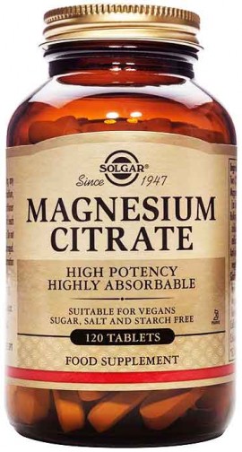 Solgar Magnesium Citrate 200mg, 120 Ταμπλέτες