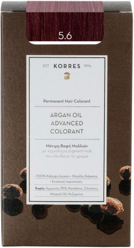 Korres Argan Oil Advanced Colorant 5.6 Kαστανό Ανοιχτό Κόκκινο, 50ml