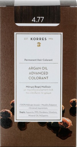 Korres  Argan Oil Advanced Colorant 4.77 Σκούρο Σοκολατί, 50ml