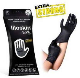Filoskin Γάντια Νιτριλίου Μαύρο Extra Strong Large, 20 Τεμάχια