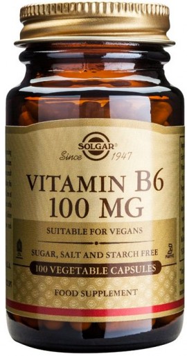 Solgar Vitamin B6 100mg, 100 Κάψουλες