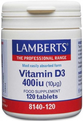 Lamberts Vitamin D3 400iu, 120 Ταμπλέτες