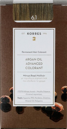 Korres Argan Oil Advanced Colorant 6.1 Ξανθό Σκούρο Σαντρέ, 50ml