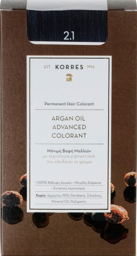 Korres Argan Oil Advanced Colorant 2.1 Μαύρο Μπλέ, 50ml