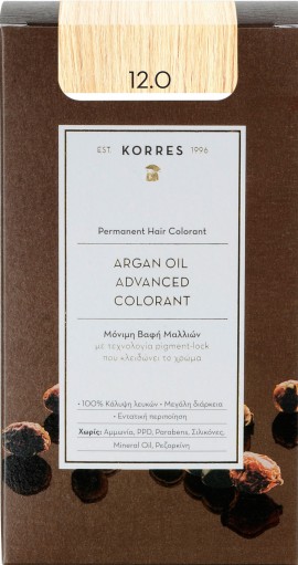 Korres Argan Oil Advanced Colorant 12.0 Ξανθό/ Spesial Blonde, 50ml