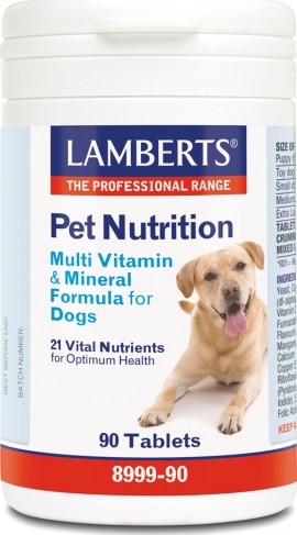 Lamberts Pet Nutrition Multi Vitamin & Mineral Formula For Dogs, 90 Ταμπλέτες